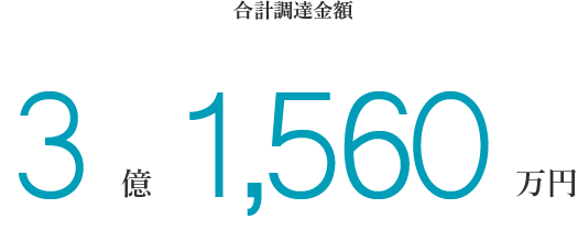 合計調達金額3億1560万円